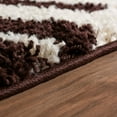 thumbnail image 2 of Well Woven Madison Shag Safari Zebra Brown Thick Shag 2' x 3' Area Rug, 2 of 2