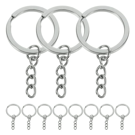 TALENO 20Pcs Flat Round Key Rings Metal Keychain Rings Metal Round Key Rings Split Keyring Flat Ring