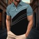 thumbnail image 2 of Camisetas de Manga Larga para Hombres Pullover Casual Impreso Botón Turndown Collar Blusa, Ligero Cuarto de Manga Superior, 2 of 7
