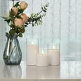 thumbnail image 3 of Clear Glass Flameless Candles Battery Operated with Timer, Remote Control, LED Pillar Candles Battery Powered, D3 H4 5" 6", Set of, 3 of 7