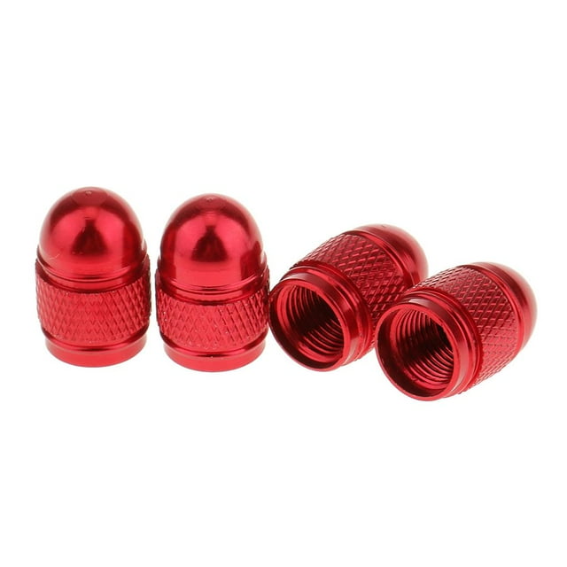 S SERENABLE 4x Aluminum Rim Valve/Wheel Air Port Cover Stems Cap Red