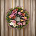 thumbnail image 2 of Dvumao 15.7-Inch Artificial Spring Wreath, Flower Wreath with Green Leaves for Front Door, Wall, Window, Indoor and Outdoor Home Decor, 2 of 7