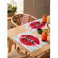 thumbnail image 4 of Lipprint Texture Placemats Set of 6 Love Letter Texture Retro Heat Insulation Washable Place Mats, Rustic Non-Slip Table Mats for Dining Table Party Kitchen Decor,13x19 Inch, 4 of 4