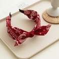 thumbnail image 2 of Women's Wide Bow Knot Headband, Retro Paisley Print Hair Band Accessory, 2 of 3