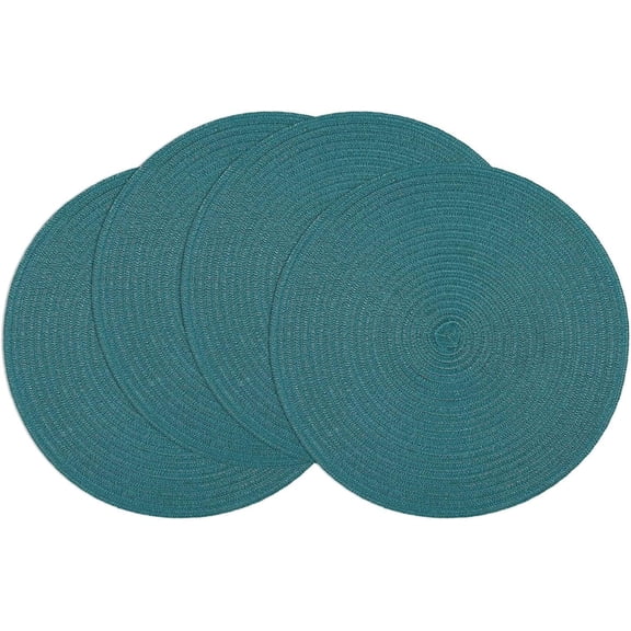 Round Braided Placemats Set of 4 Round Table Mats for Dining Tables 15 inch Washable Kitchen Table Place Mats Indoor
