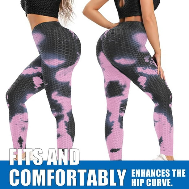 AIMTYD TikTok Leggings for Women, High Waist Yoga Pants Butt Lifting Slimming  Tummy Control Bubble Workout Tights 