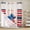 Navy Blue, Red, Cream, variant on Patriotic USA Flag No Hook Shower Curtain with Snap in Liner, Waterproof Fabric Shower Curtains, Memorial Blue Red Freedom Lines Shower Curtain Set Top See Through for Bathroom 72"x78"