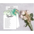 thumbnail image 4 of Inkdotpot How Well Do You Know The Bride Bridal Shower Bachelorette PartyGameActivityCards 50-PackGreenery FloralWho Know The Bride Best, 4 of 7