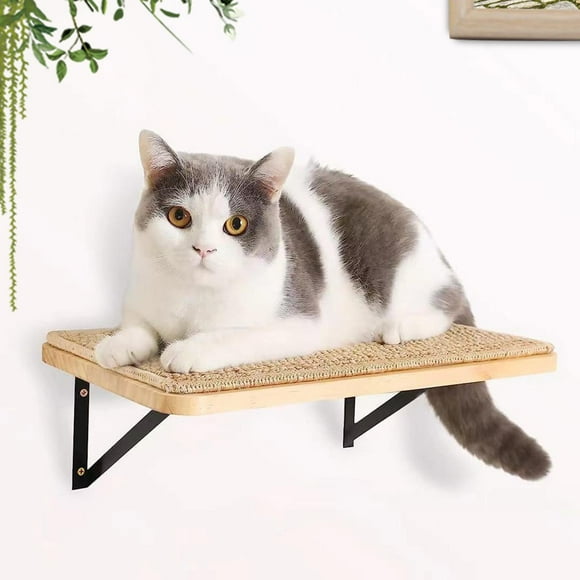 BELOVING Cat Wall Perch with Cat Scratching Mat Wall Mounted Cat Wall Shelf for Climb