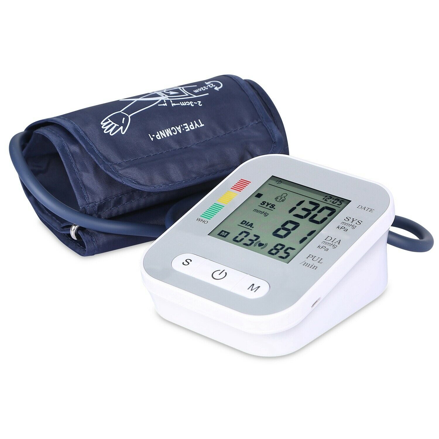 Blood Pressure Monitor Upper Arm Blood Pressure Monitor Machine with Adjustable Cuff and LCD Screen