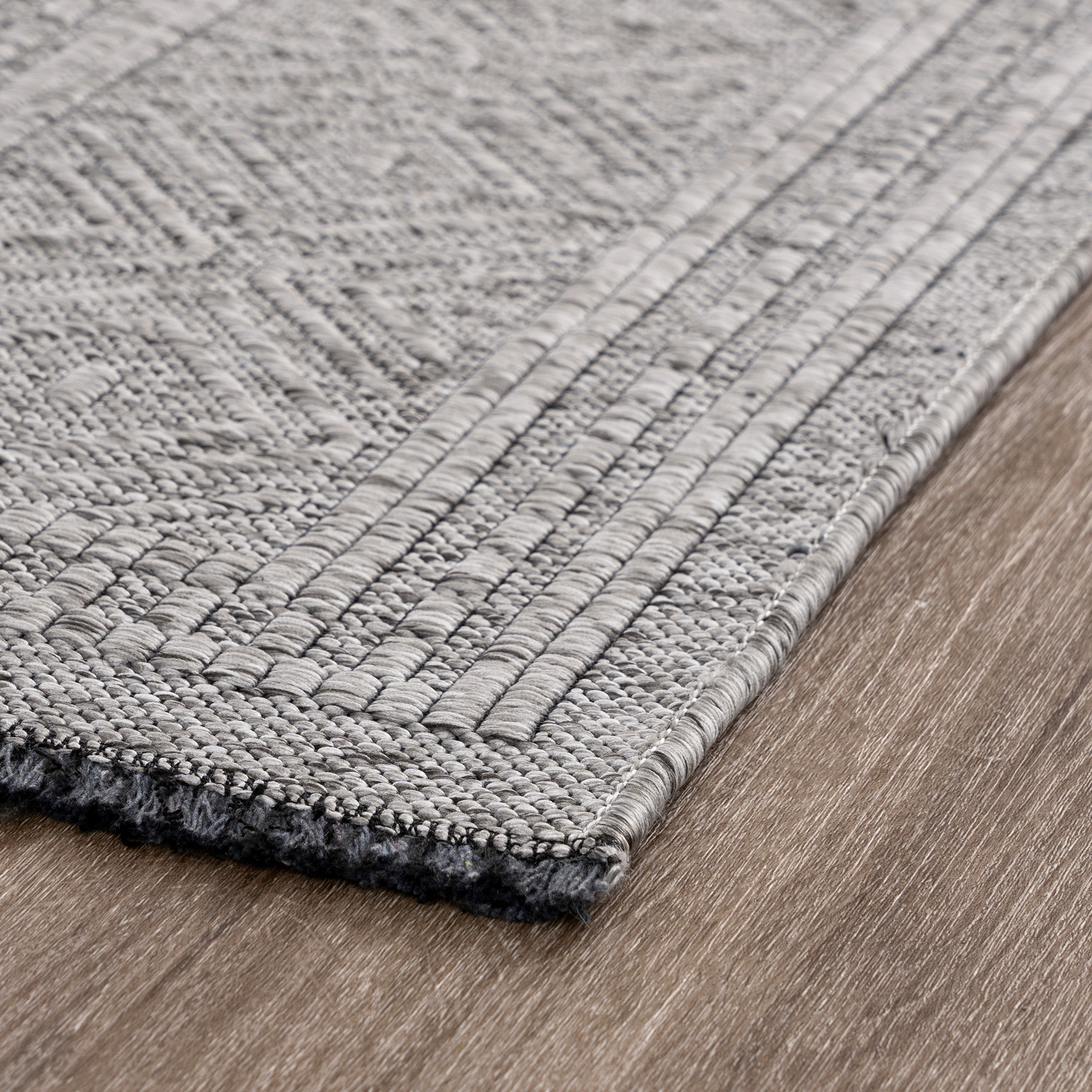 Alma Transitional 2' x 7.7' Light Gray and Stone Grey, Machine Washable Polyester & Cotton Indoor Area Rug