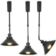 thumbnail image 1 of FSLiving Adjustable Height Track Pendnat Light J-Type Retractable Lift Track Spotlight with Telescoping Rod Adjustable Gimbaled Lamp-Post Juno Track DIY Cover Lamp, Black - 3 Lights, 1 of 9
