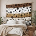 thumbnail image 3 of Brown Paw Print Large Tapestry for Bedroom Wall Hanging Tapestry,Vintage Farmhouse Country Wooden Grain Ceiling Backdrop Tapestries Poster Blanket Wall Decor for Teens Room Living Room 100" x 59", 3 of 8