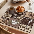 thumbnail image 3 of Coffee Time Cotton Linen Placemats Set of 2, Retro Coffee Beans Dark Brown Patchwork Washable Table Place Mats Heat Insulating Placemat for Dining Room Kitchen Daily Use 13 x 19 Inch, 3 of 9