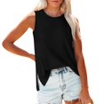 thumbnail image 2 of Basic T Shirts for Women Women's Casual Tunic Tops To Wear With Leggings Sleeveless Summer Prints Shirts Tanks, 2 of 6
