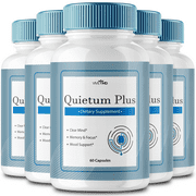 Quietum Plus Tinnitus Relief Supplement Reduce Ear Ringing Advanced Formula (5 Pack - 300 Capsules)