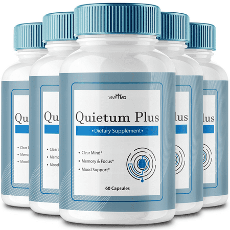 Quietum Plus Tinnitus Relief Supplement Reduce Ear Ringing Advanced Formula (5 Pack - 300 Capsules)