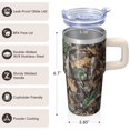 thumbnail image 3 of 20oz Geometric Pattern Insulated Handle Tumbler, Stainless Steel Double Wall Travel Coffee Mug Leak Proof with Straw, 3 of 5