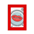 thumbnail image 1 of Lip Flower  Frame Cartoon Pattern Picture Display Art Red Photo Frame, 1 of 4