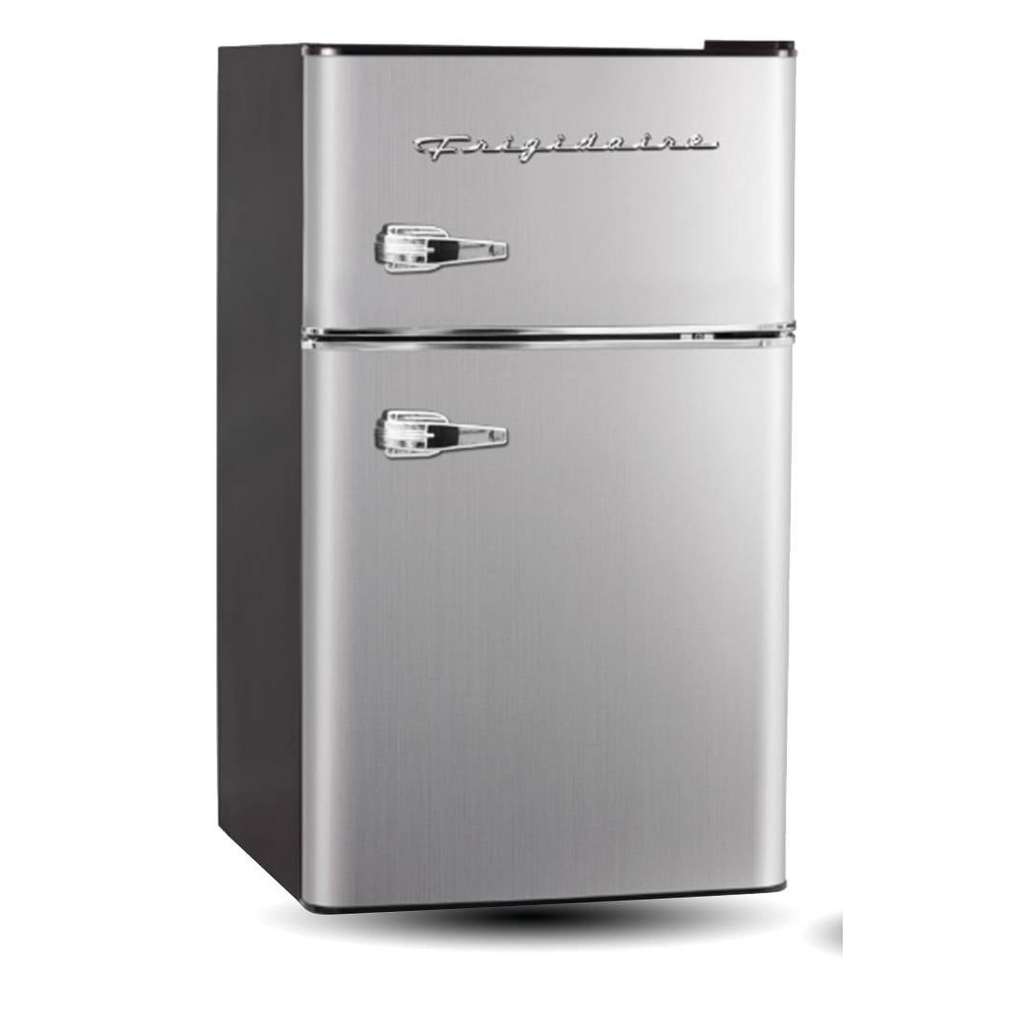 Frigidaire 3.1 Cu. ft. Retro Refrigerator with Freezer Compartment, 2-Door Compact Fridge, Platinum