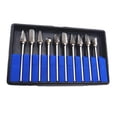 thumbnail image 4 of Lefu Tungsten Carbide Burr Set 1/8"Shank 10PCS Die Grinder Rotary Tool Rasp Bits Kit, 4 of 8