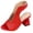 Red, variant on Women's Chunky Block Heel Sandals Open Toe Slip On Slingback Ankle Booties for Casual Outdoor Brown