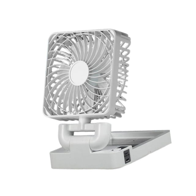 Ventilador de coche, ventilador portátil para vehículo automóvil, giratorio 360°, eléctrico y con energía solar, circulador de aire para autocaravana, Cabezal único blanco
