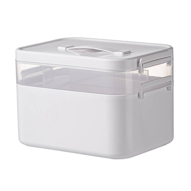 Caja organizadora médica multiusos para viajes, botiquín , contenedor para cosméticos, para el hogar, la escuela y la oficina. 24x163x157cm 2 niveles