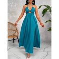 thumbnail image 6 of Crisscross Tie Backless Halter Swing Maxi Dress for Women, 6 of 10