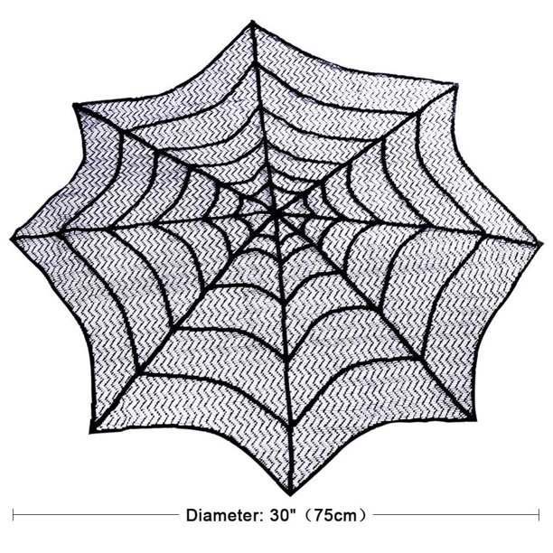 Ourwarm Halloween Party Black Lace Spiderweb Fireplace Mantle Scarf Table Cloth Horror Props Halloween Party Favor Decoration