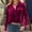 Hot Pink, variant on skpabo Womens elegant lapel V-Neck velvet Jumper button up Sweatshirts Curved Hem Long Sleeve Tops Casual Loose Casual solid Print Long Sleeve T-Shirt Loose Top for work office