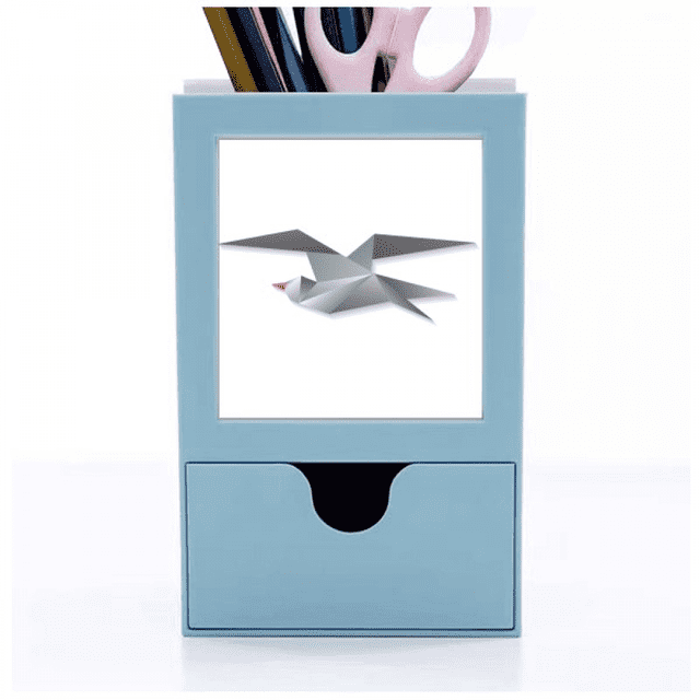 Geometric Crow Origa Pattern Desk Supplies Organizer Pen Holder Card