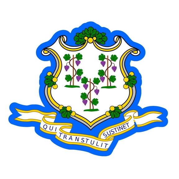 Connecticut CT Flag Logo Vinyl Sticker