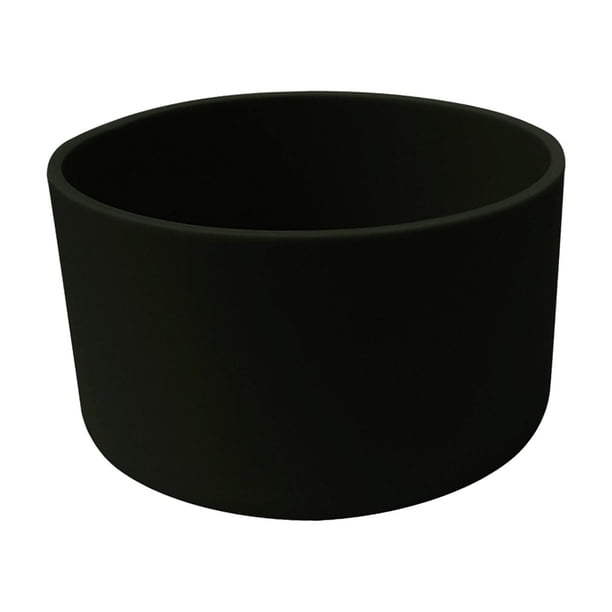 Funda de silicona para botella de agua de 24 oz, resistente al desgaste y duradera para senderismo. Negro