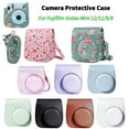 thumbnail image 2 of Retro Instant Camera Protective Case Camera Shoulder Bag PU Leather Lightweight Accessories for Fujifilm Instax Mini 12/11/9/8 Pink, 2 of 6