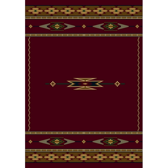 Milliken Signature Area Rug EAGLE CANYON GARNET Eagle Canyon Garnet Banded Rows 7' 7" x 7' 7" Round
