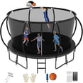 thumbnail image 1 of Jump Into Fun Trampoline 14FT, Trampoline for Kids and Adults with Enclosure, Basketball Hoop, Wind Stakes and Ladder, 1400LBS Capacity for 6-7 Kids, Outdoor Galvanized Full Spray Round Trampoline, 1 of 7
