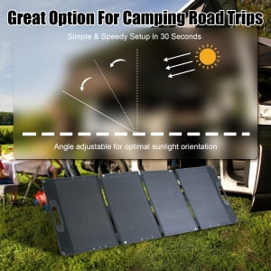 Solar Charging Panel, Portable Solar Panel for Power Station, Lightweight Foldable Solar Panel with 23.5% High Efficiency, Mc 4 Solar Cable, Ip65 Waterproof, for Outdoor Camping Rv Trip Blackout 100W