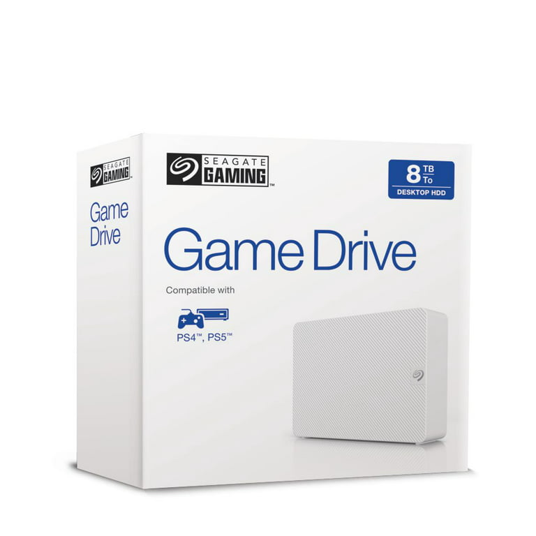 telt Evolve hul Seagate Game Drive for PlayStation 8TB External USB 3.0 Hard Drive - White  - Walmart.com