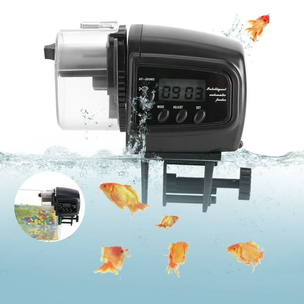 Greensen Distributeur de mangeoire électronique LCD numérique pour  poissons, minuterie automatique pour réservoir d'aquarium, machine  d'alimentation automatique pour poissons, distributeur automati 