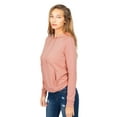 thumbnail image 4 of Women's Long Sleeve Sweatshirt French Terry Pullover Hoodie T1481 - Deep Pink - Small, 4 of 4