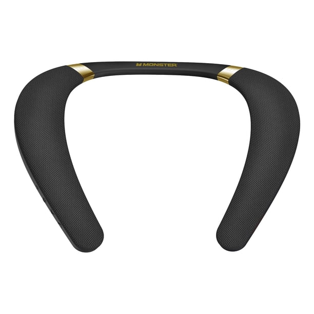 Monster Boomerang Altavoz Bluetooth con banda para el cuello, altavoz portátil inalámbrico para el cuello con tiempo de reproducción de 12 horas, sonido estéreo 3D verdadero, ropa de sonido portátil,