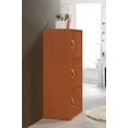 thumbnail image 2 of Hodedah 3-Shelf, 3-Door Multi-Purpose Bookcase Cabinet, Cherry, 2 of 5