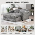 thumbnail image 6 of 61.6" Modern Chenille Convertible Loveseat Sofa Bed with Adjustable Backrest, Cup Holders & USB Ports, Gray - Ideal for Living Room & Apartment, 6 of 6