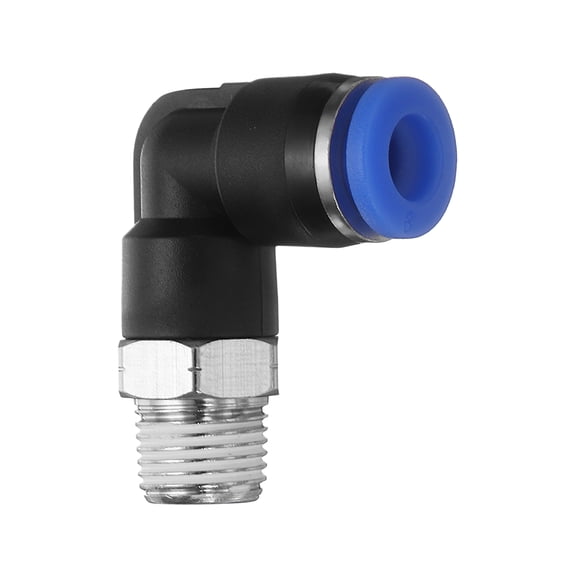 Uxcell Push to Connect Fittings 1/4 to NPT1/8 Male Plastic Elbows Fitting Blue