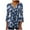 Blue, variant on yunLCZ Womens Long Sleeve Shirts 3/4 Length Sleeve Womens Tops Casual Button Up V Neck Tunic Shirts Floral Print Ruched Flowy Spring Summer Blouses Work Office Casual Blouse
