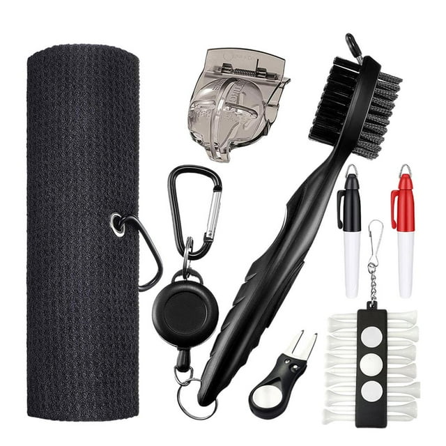 Golf Accessories Gift Set - Golf Towel, Golf Brush, Foldable Tool, for Golf Cleaning for Adults - 7 Pieces
