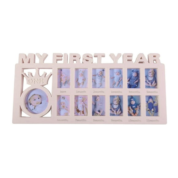 My First Year Photo Frame Milestone Photo Frame Baby Collage Frame Infant Pink