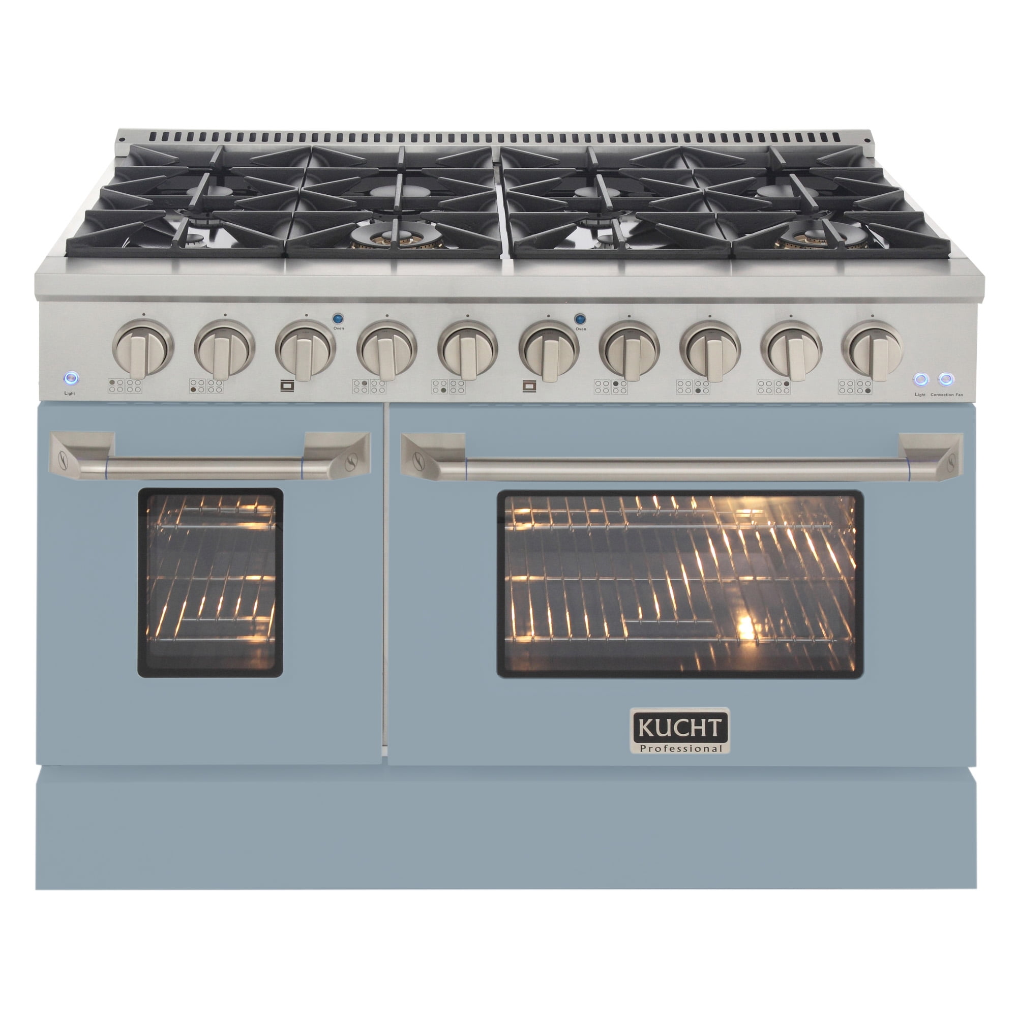 48 in. 6.7 cu. ft. Propane Gas Range with Convection Oven in Light Blue