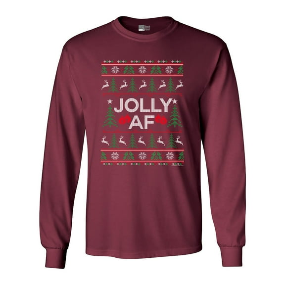Long Sleeve Adult T-Shirt Jolly AF Christmas Holidays Funny DT